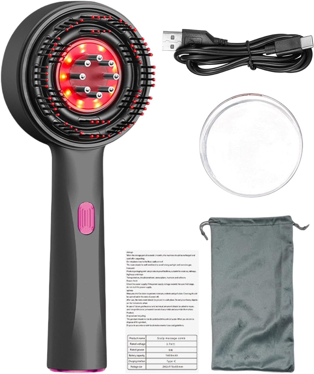 Stimulate Hair Growth with Electric Scalp Massage Comb, Hair Oil Applicator with Scalp Massager Brush