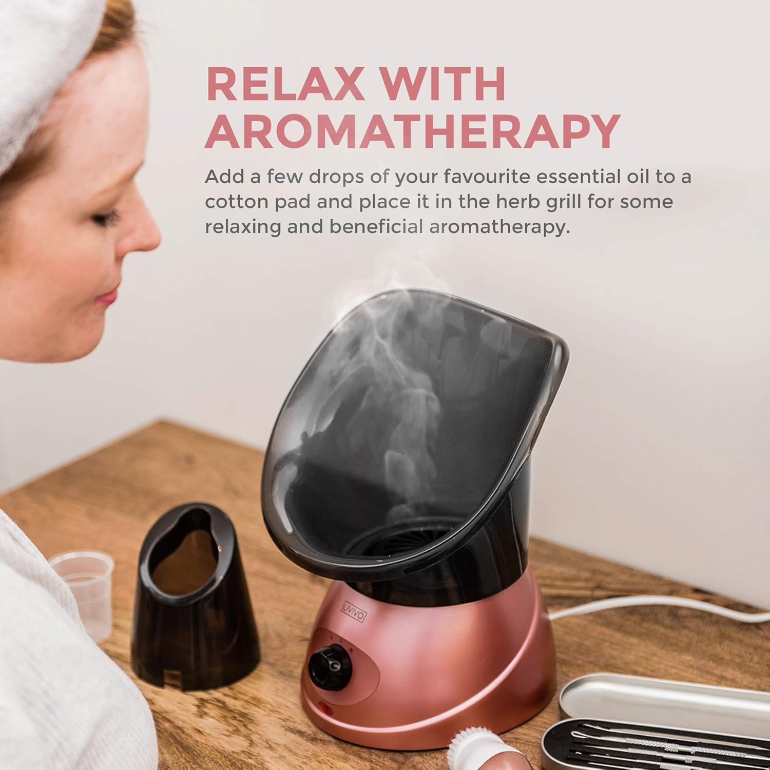 Electric Spa Pores Steam Sprayer Skin Sauna Beauty Facial Face Mist Thermal Steamer Clean Saloon Rose Gold