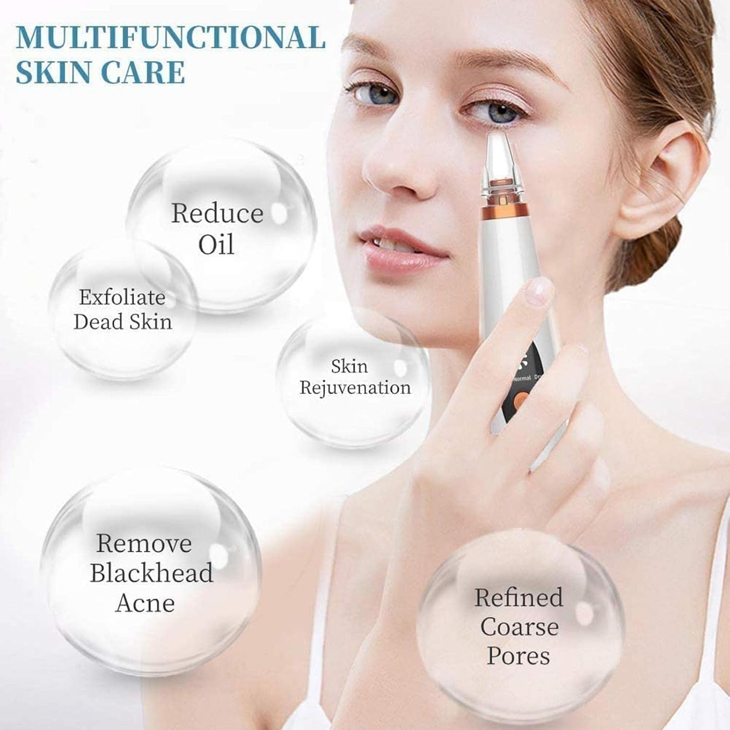 Pore Cleaner Blackhead Remover Vacuum Acne Comedone Extractor Facial Pore Cleanser Sucker Spot Pimple Whitehead Deep Suction