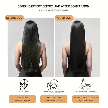 Self-Cleaning Scalp Massage Comb Air-Bag Hair Comb Portable Anti-Detangling Hair Brush for Hair Styling One-Key Cleaning Tools