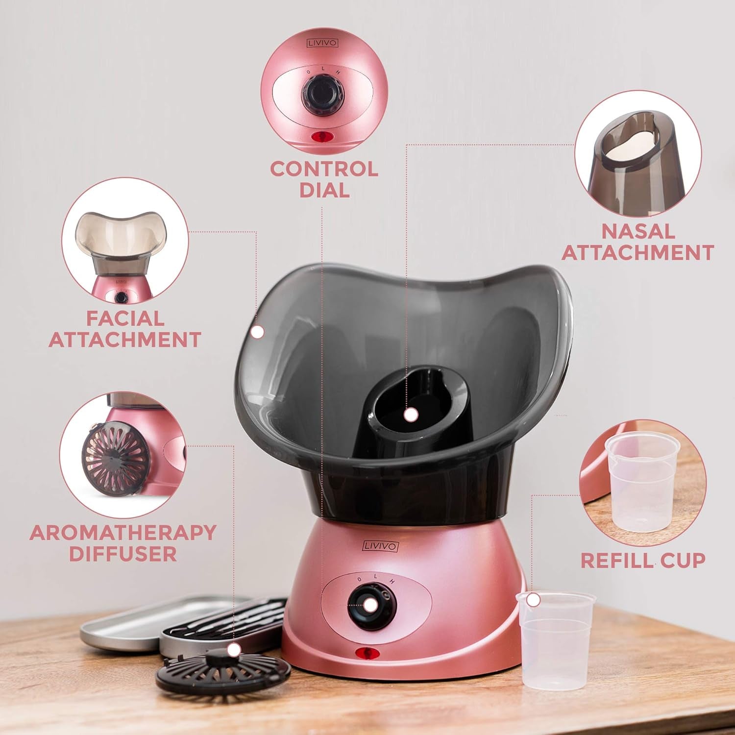 Electric Spa Pores Steam Sprayer Skin Sauna Beauty Facial Face Mist Thermal Steamer Clean Saloon Rose Gold