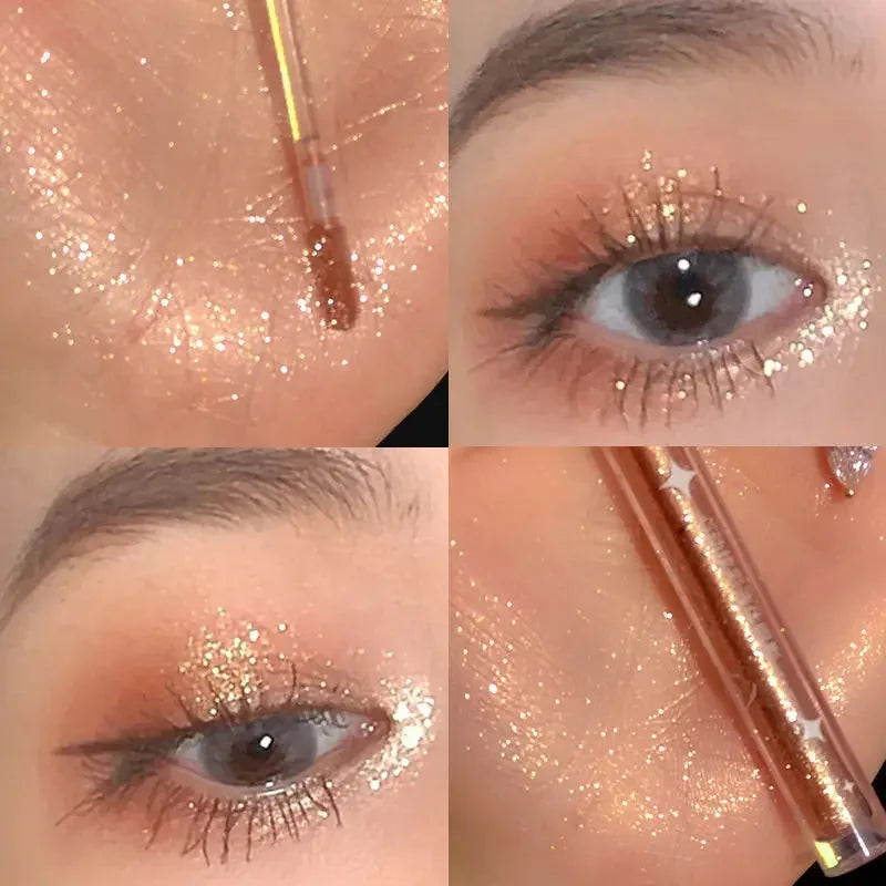 Liquid Eyeshadow Sparkling Face Make up Highlighter Polarized Flash Lasting Lying Silkworm Brightens Glitter Pigment Cosmetics