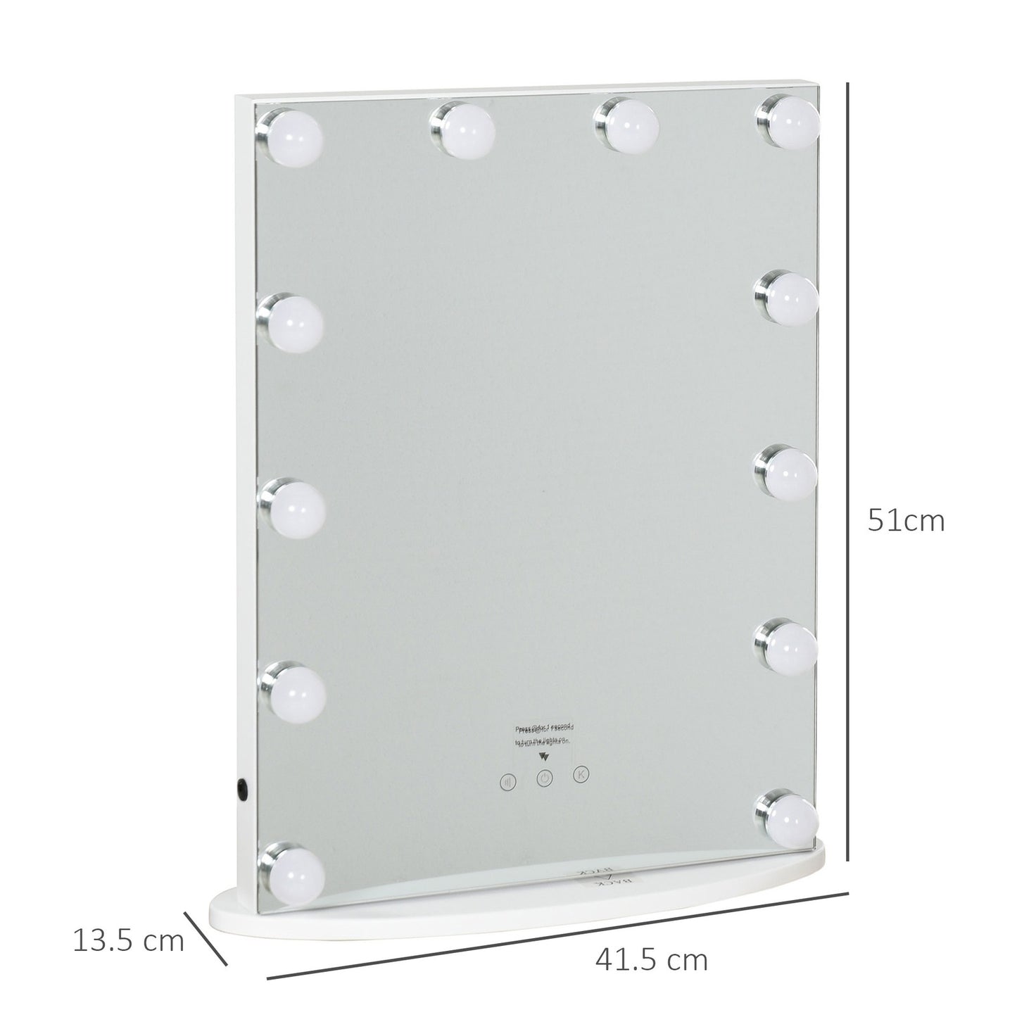 HOMCOM Hollywood Makeup Mirror with Led Light Dimmer Cosmetic Beauty Stage
