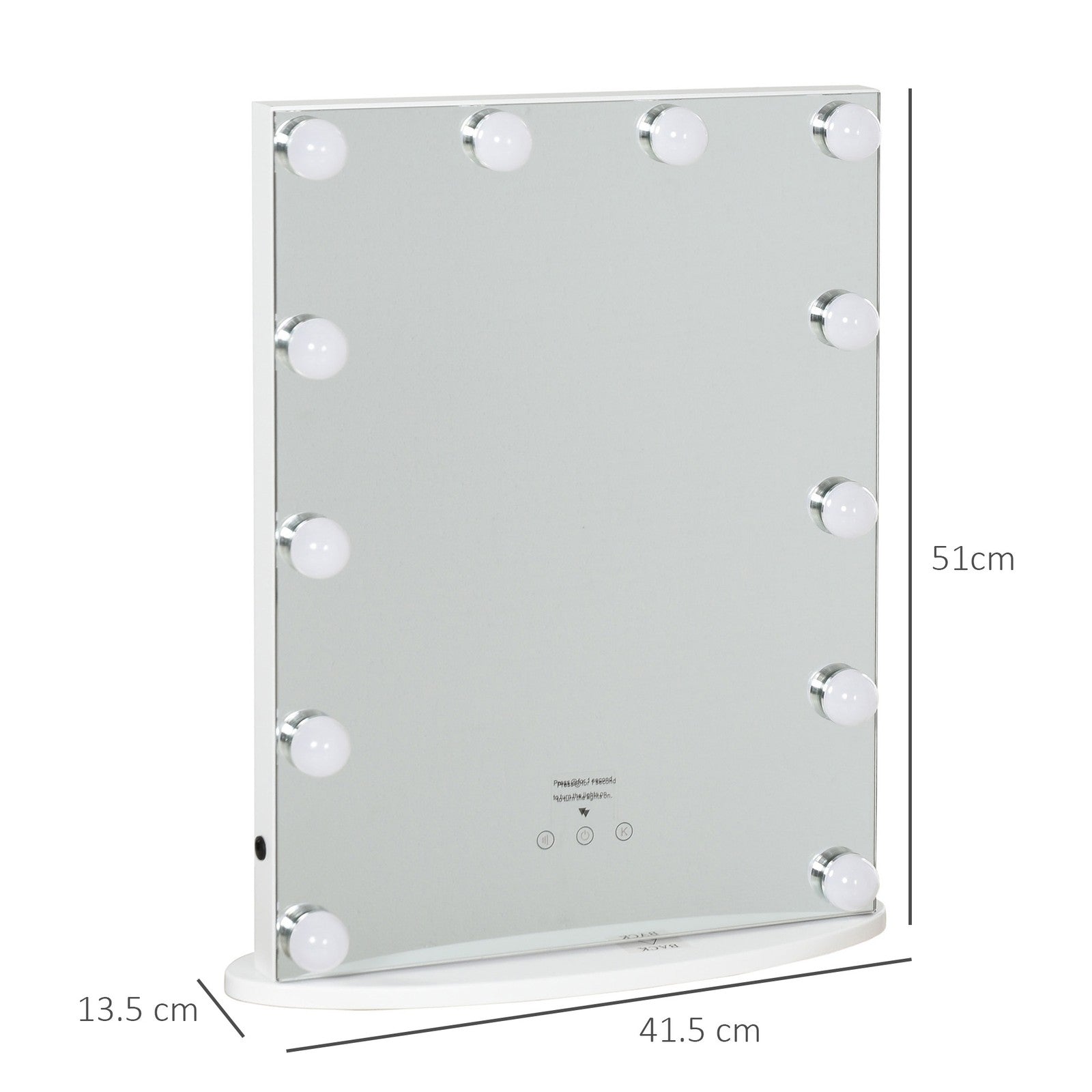 HOMCOM Hollywood Makeup Mirror with Led Light Dimmer Cosmetic Beauty Stage