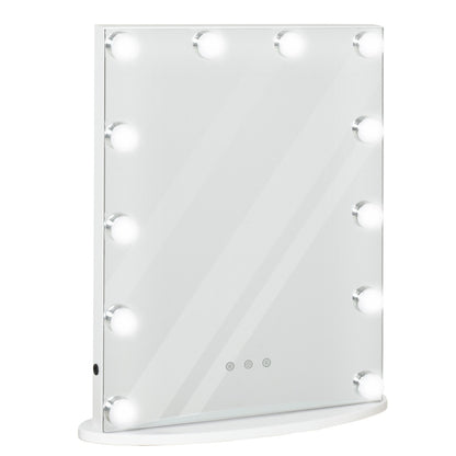 HOMCOM Hollywood Makeup Mirror with Led Light Dimmer Cosmetic Beauty Stage