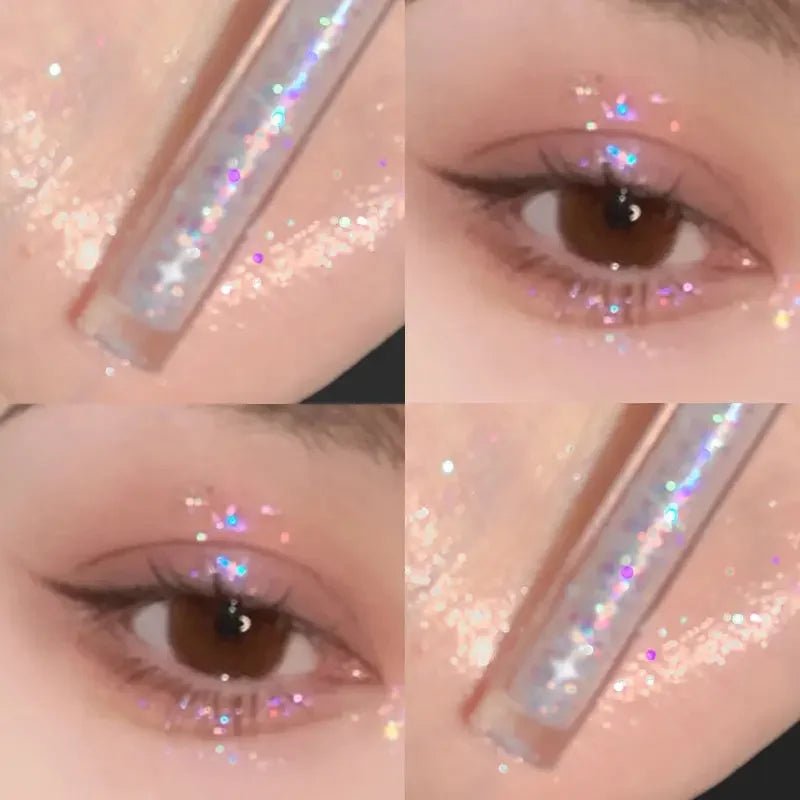 Liquid Eyeshadow Sparkling Face Make up Highlighter Polarized Flash Lasting Lying Silkworm Brightens Glitter Pigment Cosmetics