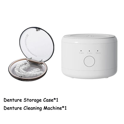 Portable Ultrasonic Retainer Cleaner Machine for Dentures Retainer Mouth Guard Aligner Whitening Trays Personal Oral Supplies