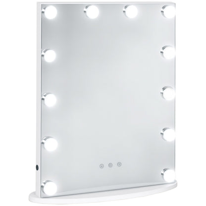 HOMCOM Hollywood Makeup Mirror with Led Light Dimmer Cosmetic Beauty Stage