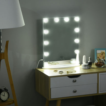 HOMCOM Hollywood Makeup Mirror with Led Light Dimmer Cosmetic Beauty Stage