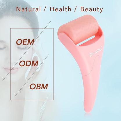 Ice Roller for Face and Eyes Silicone Massager, Ice Face Roller, Face Ice Rollers for Women Skin Care Tool for Reduce Puffiness Migraine Pain Relief and Minor Injury (Pink)