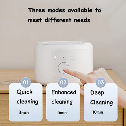 Portable Ultrasonic Retainer Cleaner Machine for Dentures Retainer Mouth Guard Aligner Whitening Trays Personal Oral Supplies