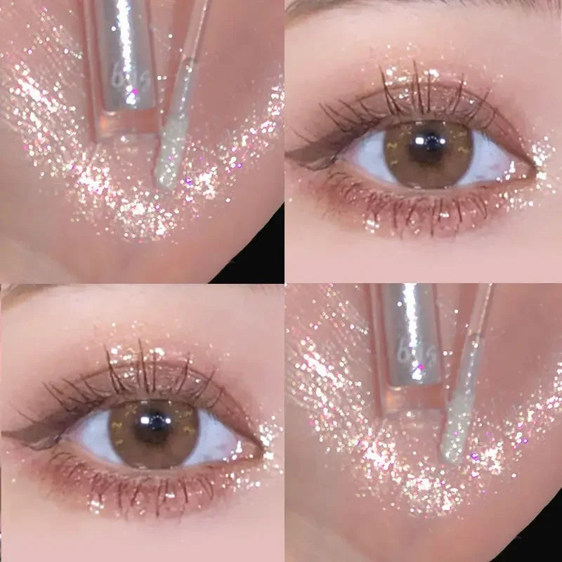 Liquid Eyeshadow Sparkling Face Make up Highlighter Polarized Flash Lasting Lying Silkworm Brightens Glitter Pigment Cosmetics