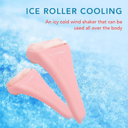 Ice Roller for Face and Eyes Silicone Massager, Ice Face Roller, Face Ice Rollers for Women Skin Care Tool for Reduce Puffiness Migraine Pain Relief and Minor Injury (Pink)