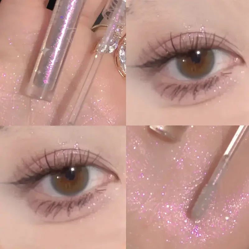Liquid Eyeshadow Sparkling Face Make up Highlighter Polarized Flash Lasting Lying Silkworm Brightens Glitter Pigment Cosmetics