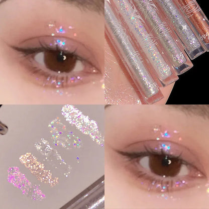 Liquid Eyeshadow Sparkling Face Make up Highlighter Polarized Flash Lasting Lying Silkworm Brightens Glitter Pigment Cosmetics
