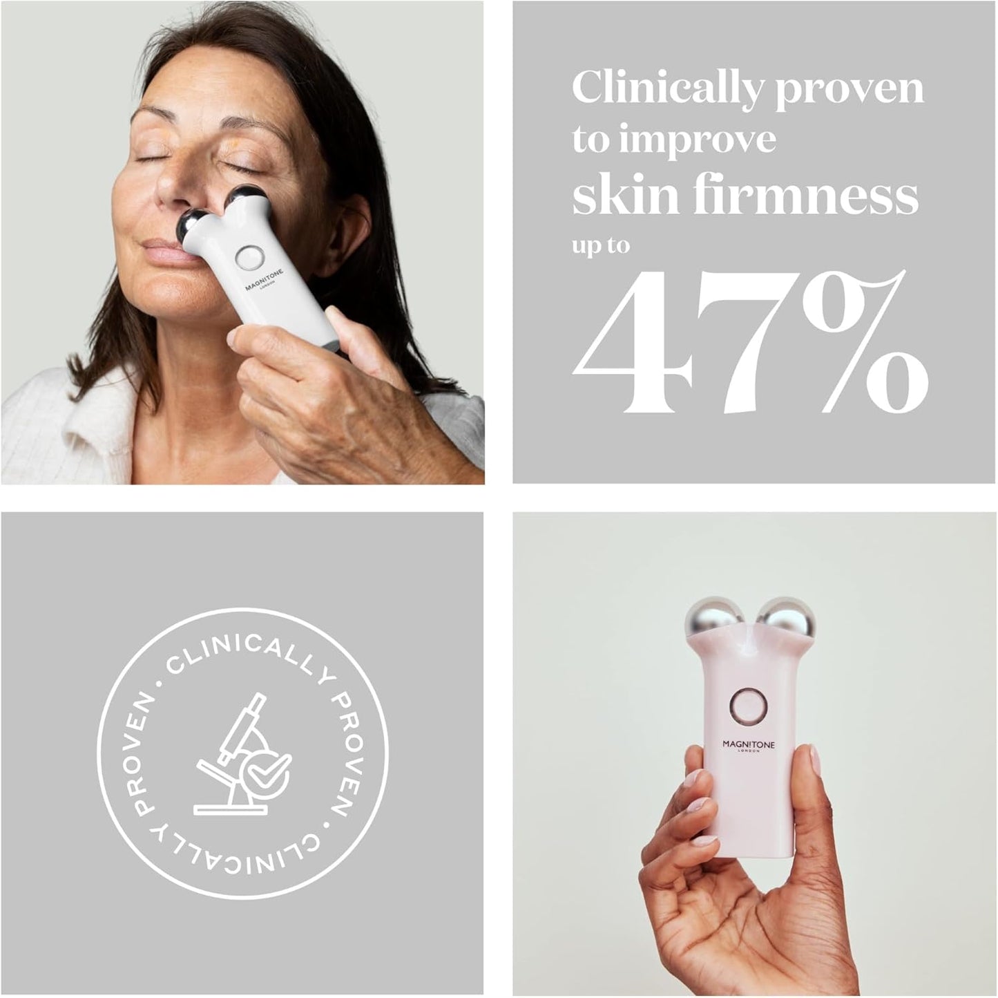 Lift off Microcurrent Facial Toning Device, Pink, USB Rechargeable, with Prepare + Glide Superconductive Gel 60Ml at Home Face Lift (Pink)